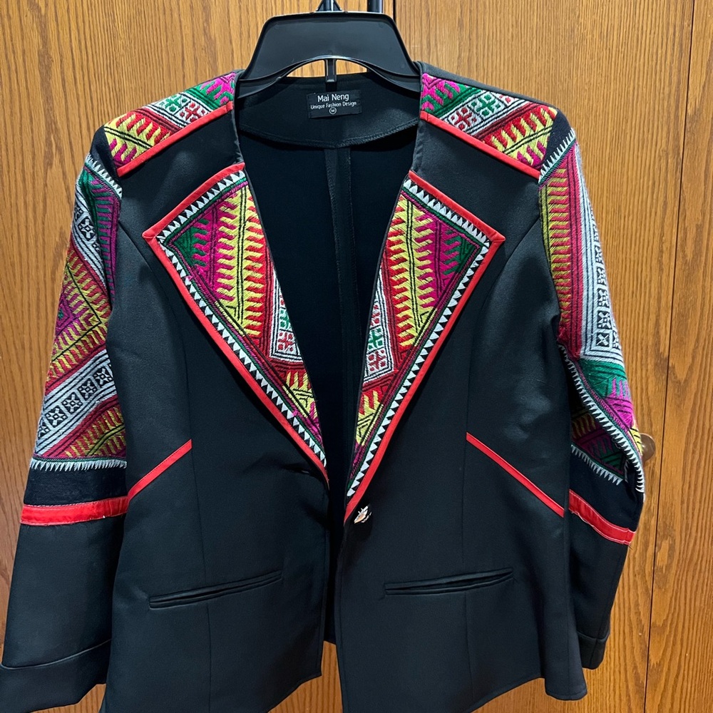 Black Multicolor Women's Jacket